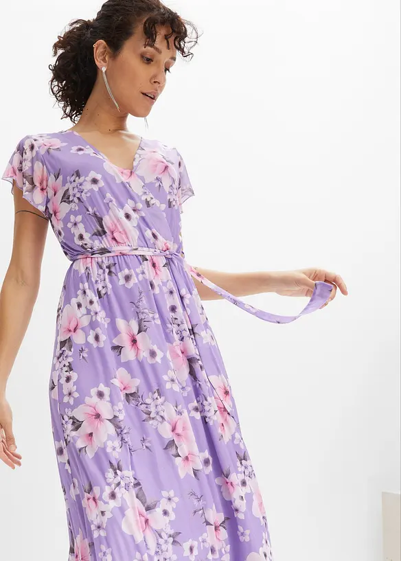 Robe midi imprim&eacute;e en mesh, bonprix