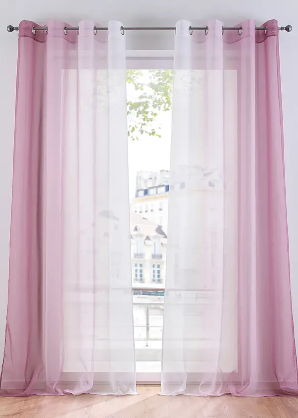 Voilages &agrave; effet ombr&eacute; (2 pces), bonprix