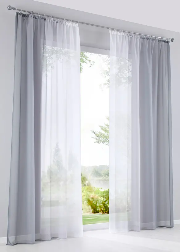 Voilages &agrave; effet ombr&eacute; (2 pces), bonprix