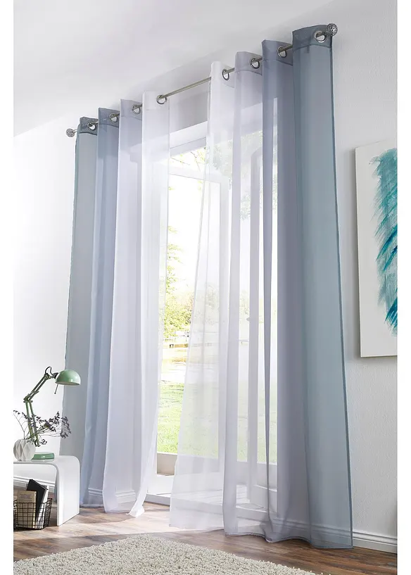 Voilages &agrave; effet ombr&eacute; (2 pces), bonprix