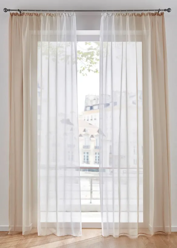 Voilages &agrave; effet ombr&eacute; (2 pces), bonprix