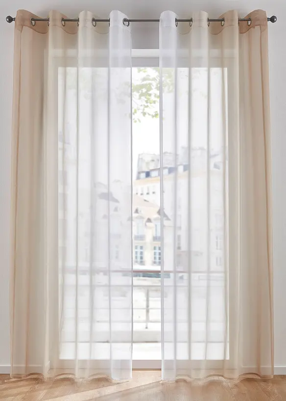 Voilages &agrave; effet ombr&eacute; (2 pces), bonprix