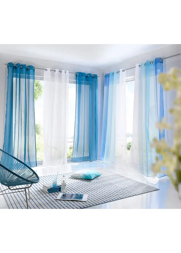 Voilages &agrave; effet ombr&eacute; (2 pces), bonprix