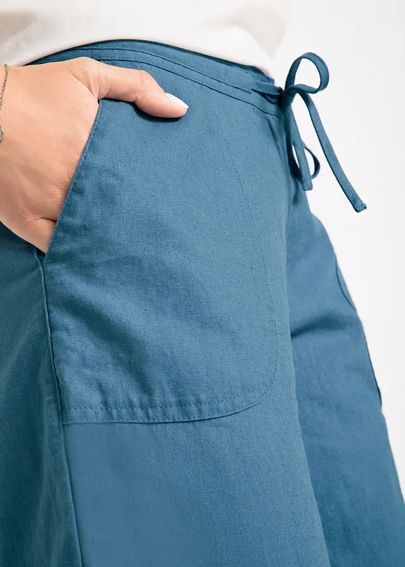 Pantalon large en lin mélangé, bonprix