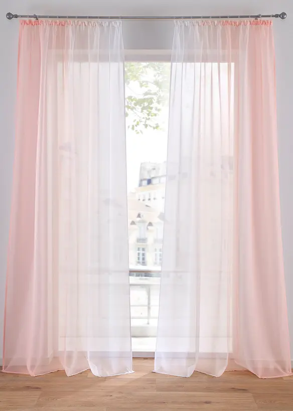 Voilages &agrave; effet ombr&eacute; (2 pces), bonprix