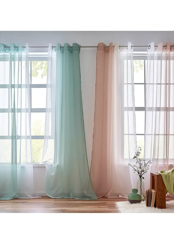 Voilages &agrave; effet ombr&eacute; (2 pces), bonprix