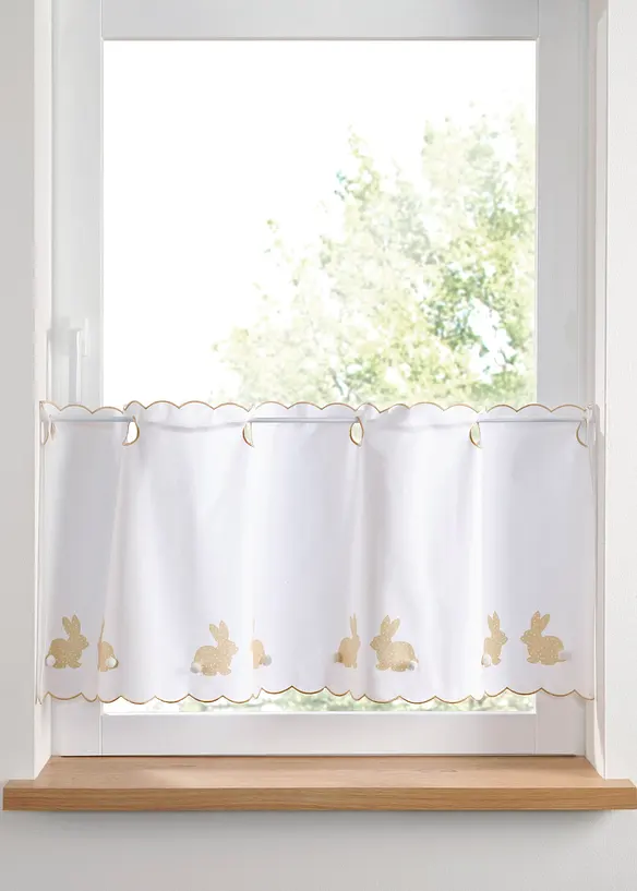 Brise-bise coton motif lapins, bonprix