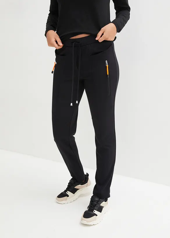 Pantalon à taille élastiquée en Punto di Roma confortable, bonprix