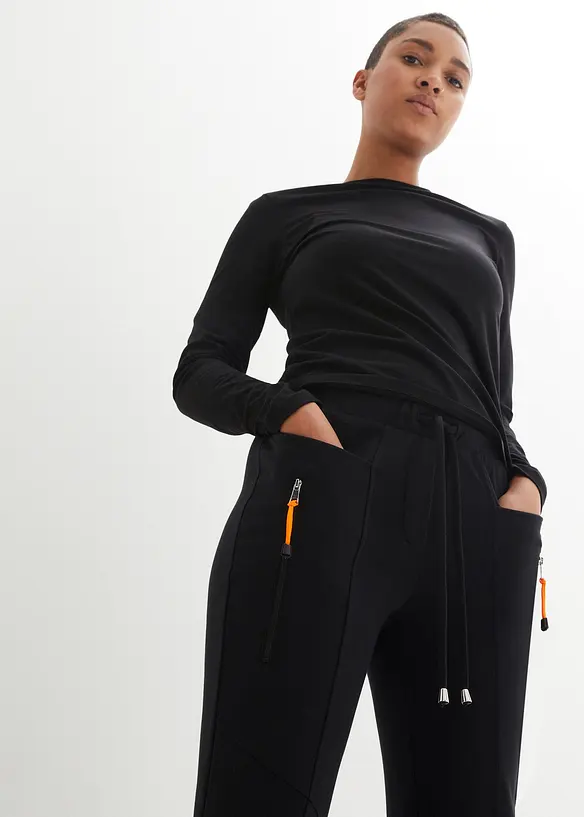 Pantalon à taille élastiquée en Punto di Roma confortable, bonprix