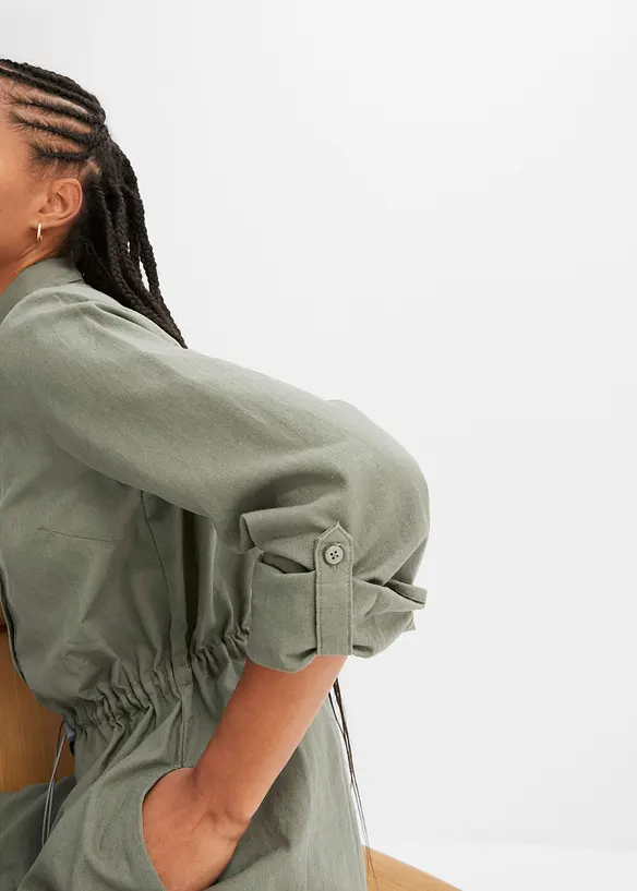 Robe-chemise en lin et coton, bonprix