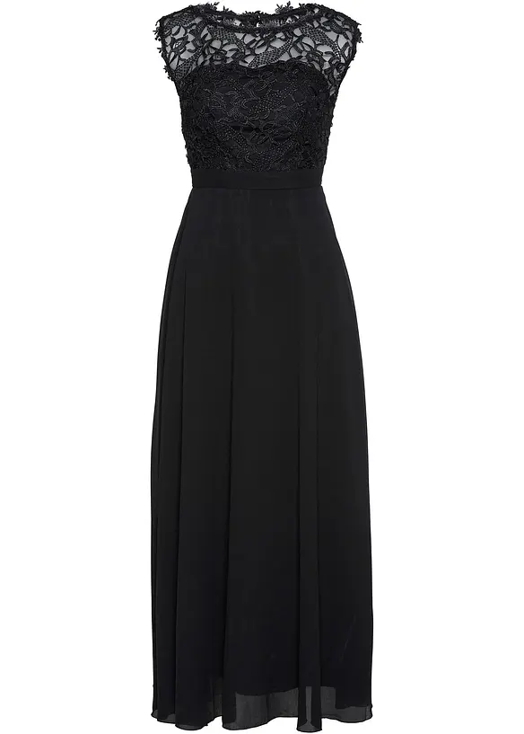 Robe longue avec dentelle, bonprix