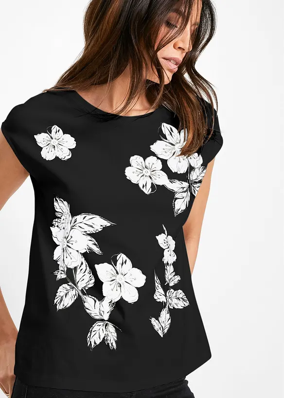 T-shirt à motif floral, bonprix