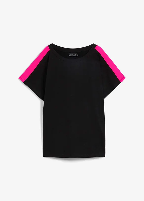 T-shirt 100% coton avec galon fluo, bonprix