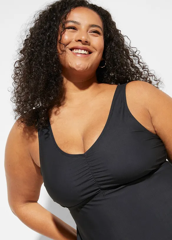 Robe de bain sculptante, maintien modéré, col V, bonprix