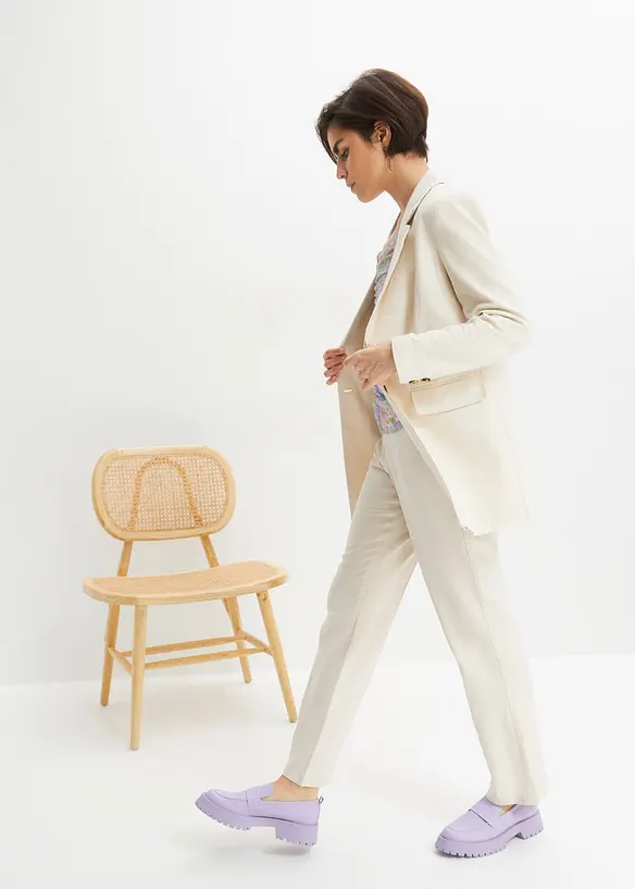 Blazer long en lin et viscose, bonprix