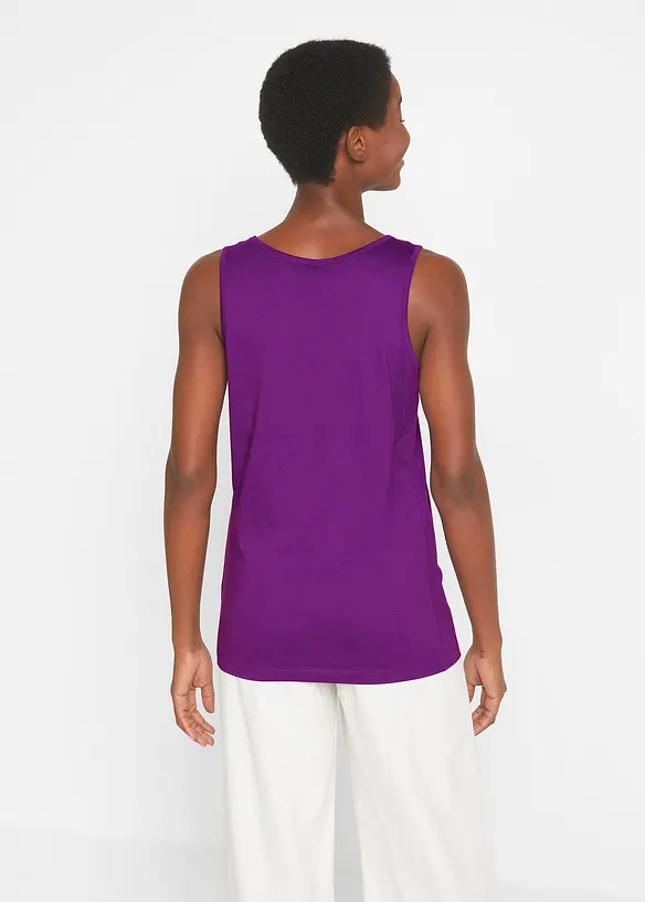 Lot de 5 débardeurs longs 100% coton, bonprix