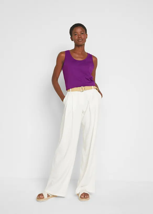 Lot de 5 débardeurs longs 100% coton, bonprix