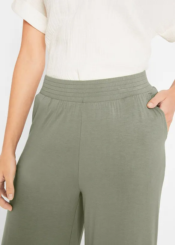Pantalon 7/8 fluide en jersey viscose, bonprix