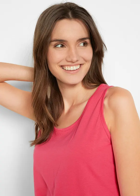 Lot de 5 débardeurs longs 100% coton, bonprix