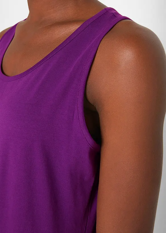 Lot de 5 débardeurs longs 100% coton, bonprix