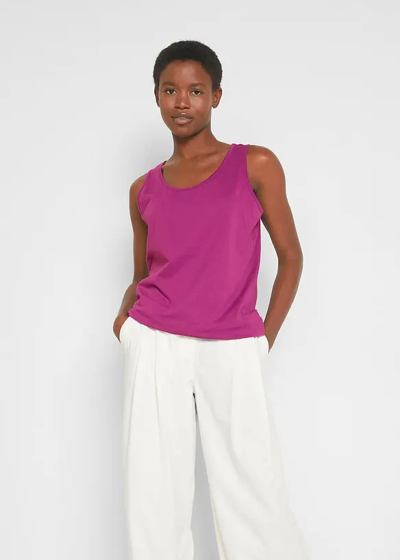 Lot de 5 débardeurs longs 100% coton, bonprix