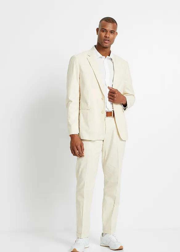 Costume 2 pièces en lin mélangé, regular, bonprix