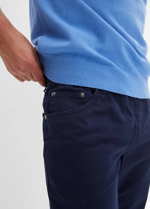 Pantalon droit taillé élastiquée 100% coton, Regular, bonprix