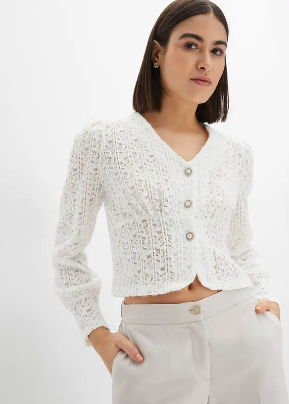 Gilet en maille avec boutons décoratifs, bonprix