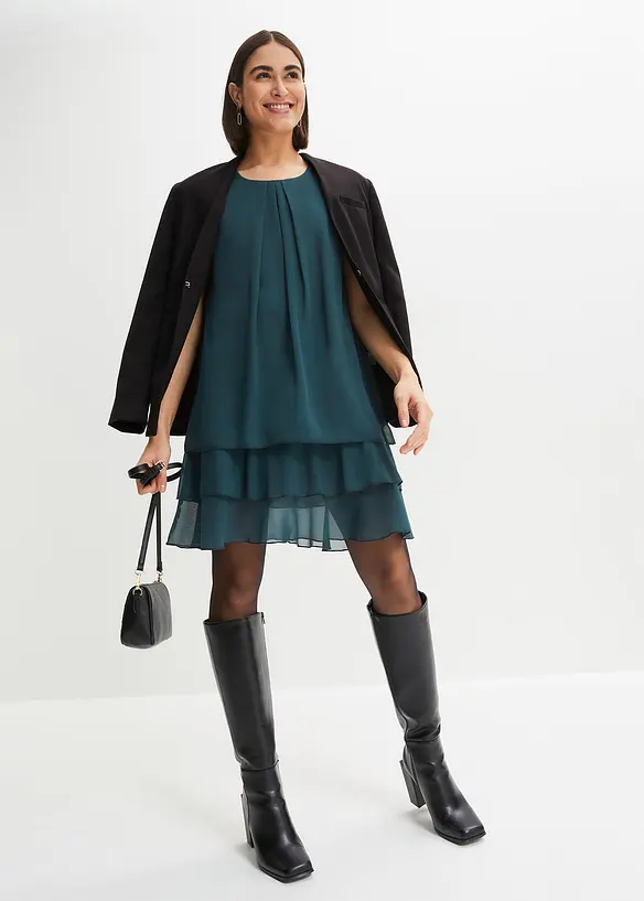 Robe en chiffon en polyester recycl&eacute;, bonprix