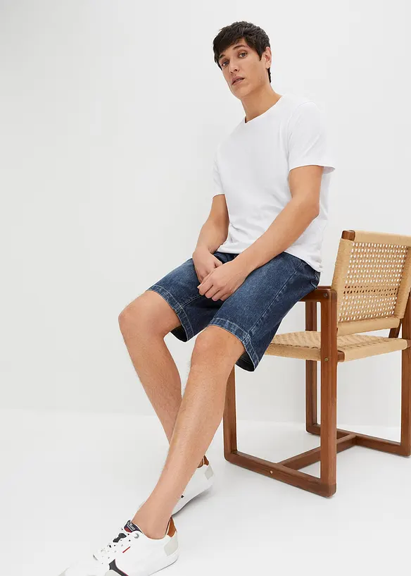 Bermuda taille &eacute;lastiqu&eacute;e en l&eacute;ger denim, slim, bonprix