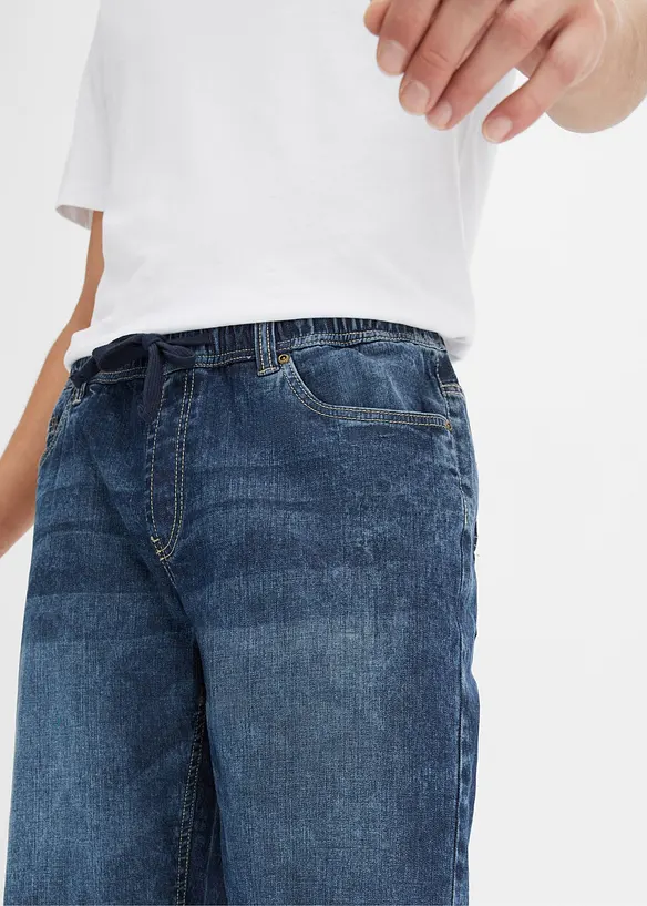 Bermuda taille &eacute;lastiqu&eacute;e en l&eacute;ger denim, slim, bonprix