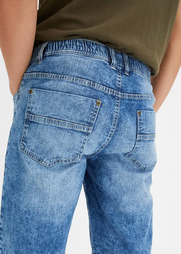 Bermuda taille élastiquée en léger denim, slim, bonprix