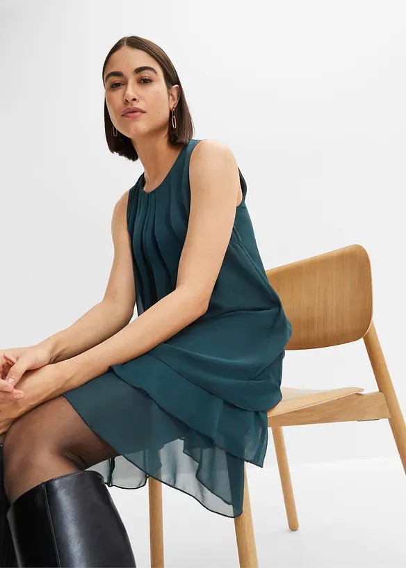 Robe en chiffon en polyester recycl&eacute;, bonprix