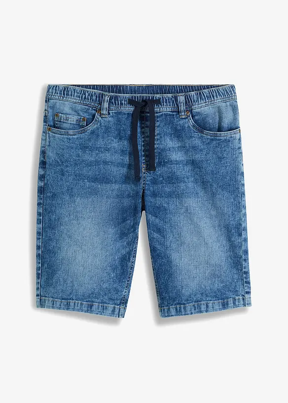 Bermuda taille élastiquée en léger denim, slim, bonprix
