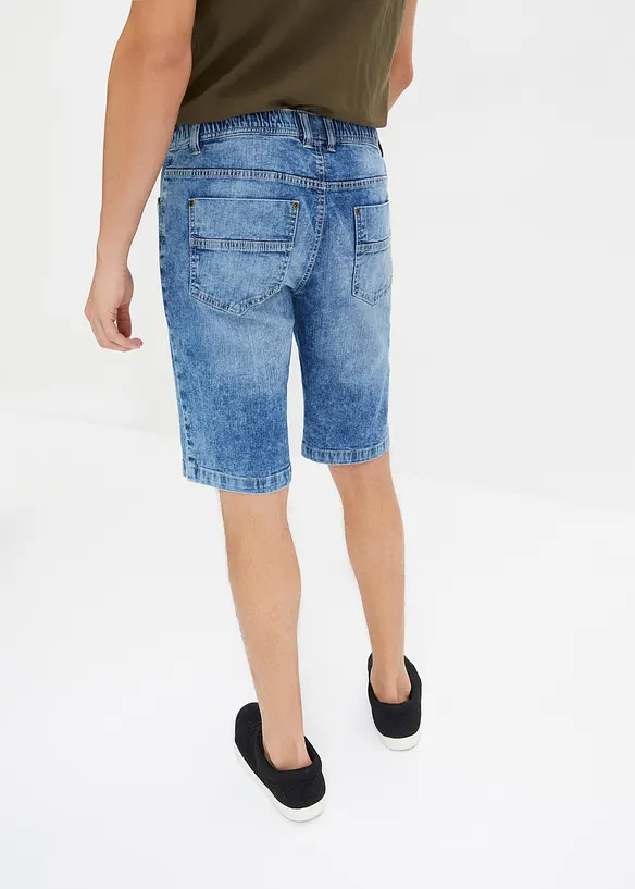 Bermuda taille élastiquée en léger denim, slim, bonprix