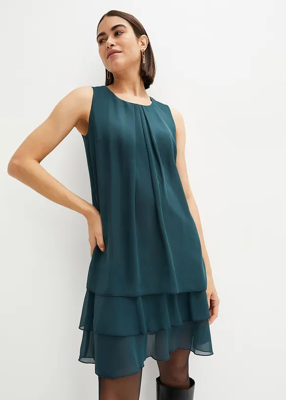 Robe en chiffon en polyester recycl&eacute;, bonprix