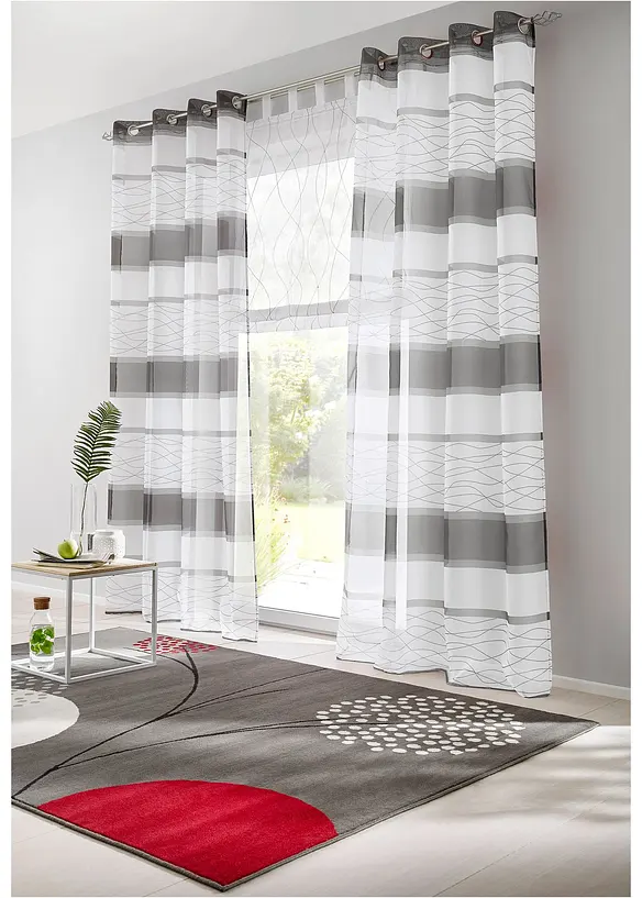 Store bateau transparent avec broderies, bonprix