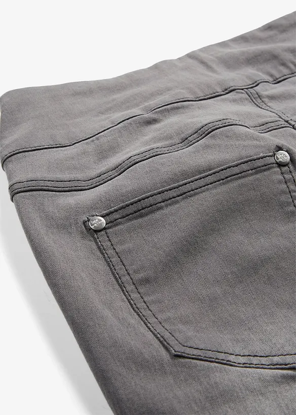 Jean droit taille mi-haute et élastiquée, très extensible, bonprix