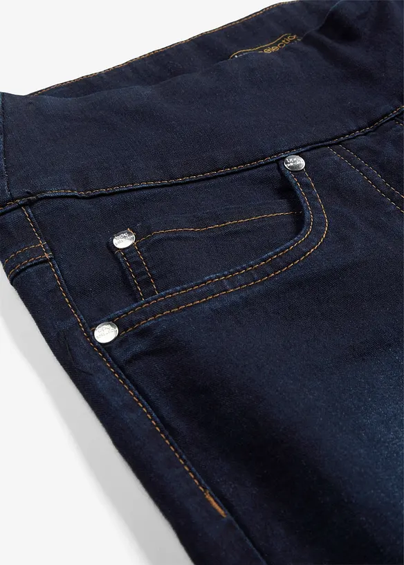 Jean droit taille mi-haute et élastiquée, très extensible, bonprix