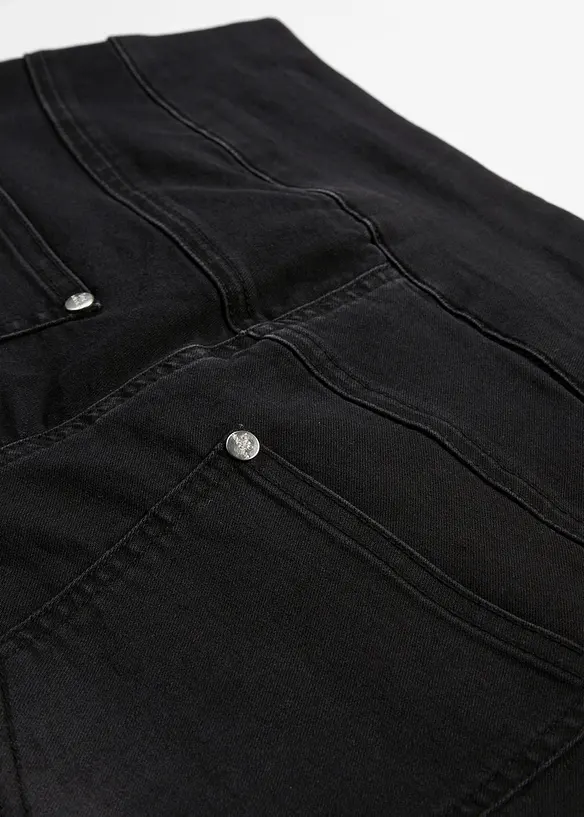 Jean droit taille mi-haute et élastiquée, très extensible, bonprix