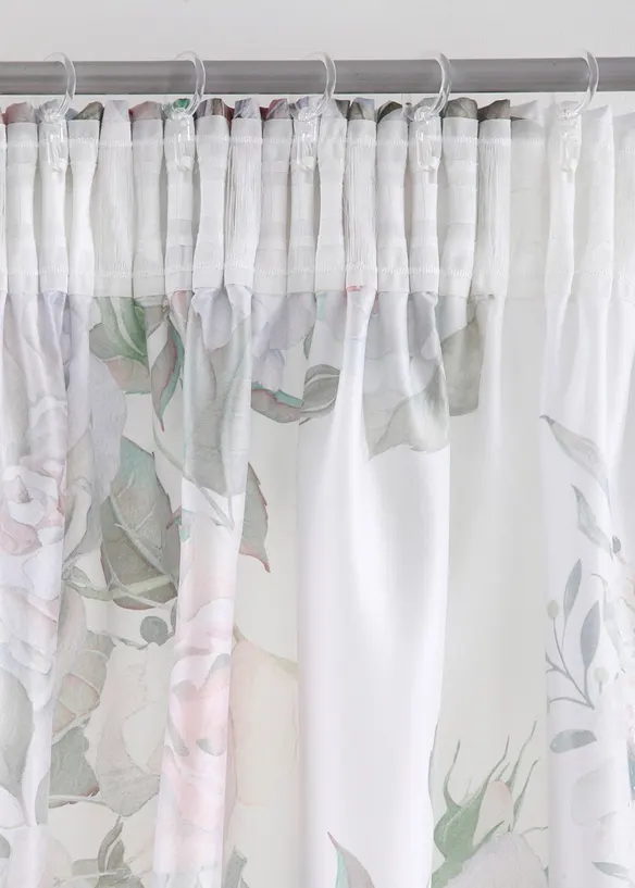 Rideau en microfibre à imprimé roses avec polyester recyclé (1 pce), bonprix