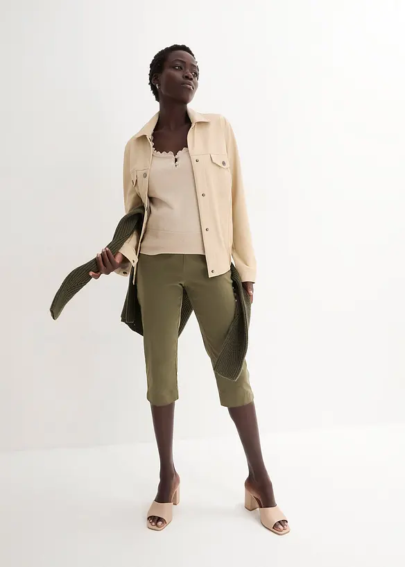 Corsaire extensible &agrave; taille &eacute;lastiqu&eacute;e, bonprix