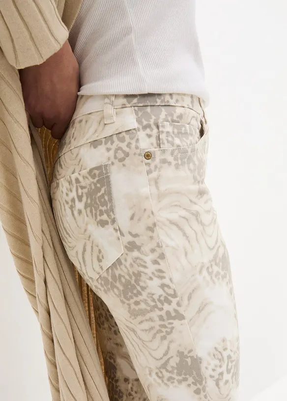 Pantalon extensible 7/8 imprimé, bonprix