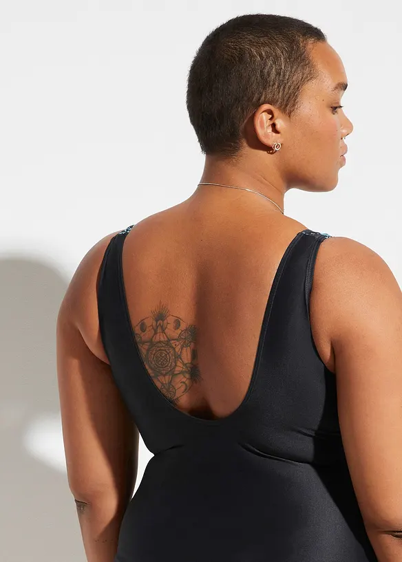 Maillot 1 pièce sculptant à encolure carrée, maintien modéré, bonprix