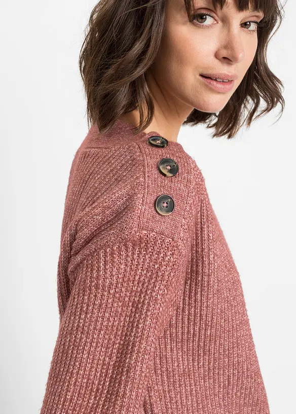 Pull oversize &agrave; boutons, bonprix