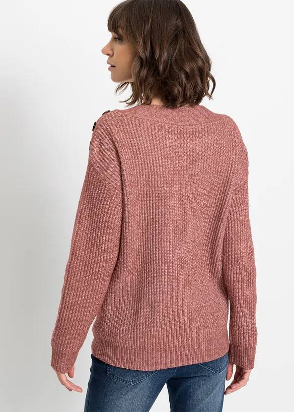 Pull oversize &agrave; boutons, bonprix