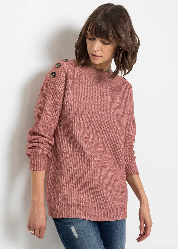 Pull oversize &agrave; boutons, bonprix