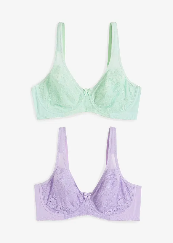 Lot de 2 soutiens-gorge minimiseurs à bretelles rembourrées, bonprix