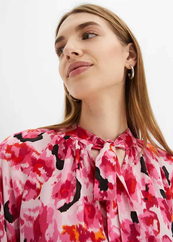 Blouse en mousseline avec lavallière, bonprix