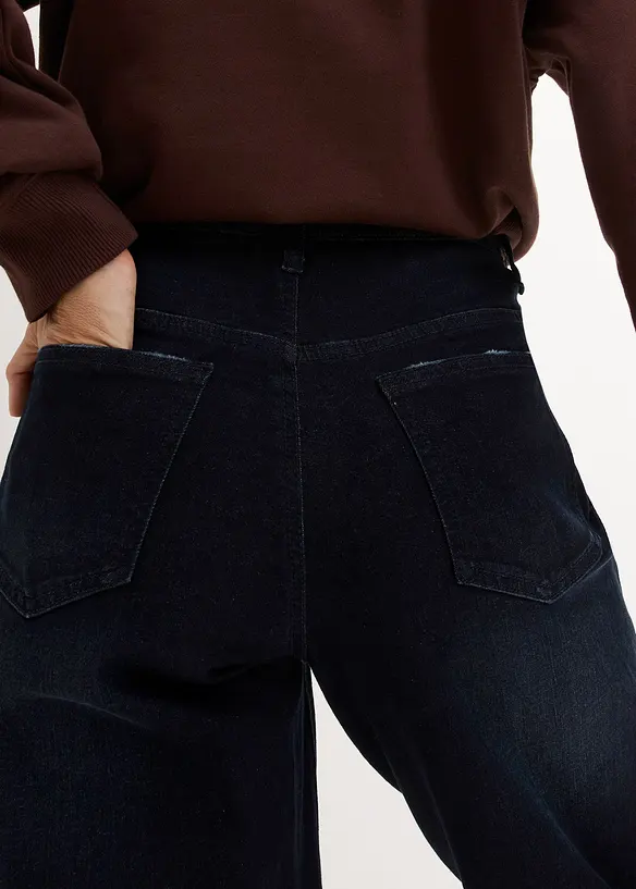 Jean barrel taille haute et élastiquée, bonprix